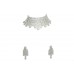 Rhodium Plated Set Jewelry Zircon Necklace Choker Earrings Maang Tikka D537